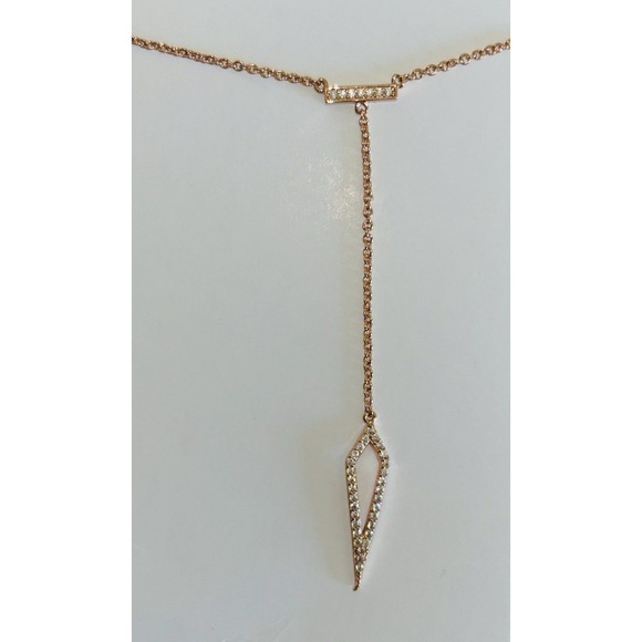 NWOT Rose Gold Tone Arrow Drop‎ Elegant Made With Swarovski Crystal Necklace NEW